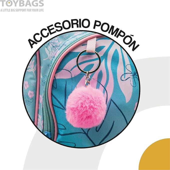 Mochila Stitch Pink Doble Compartimento + Carro Toybags 360º