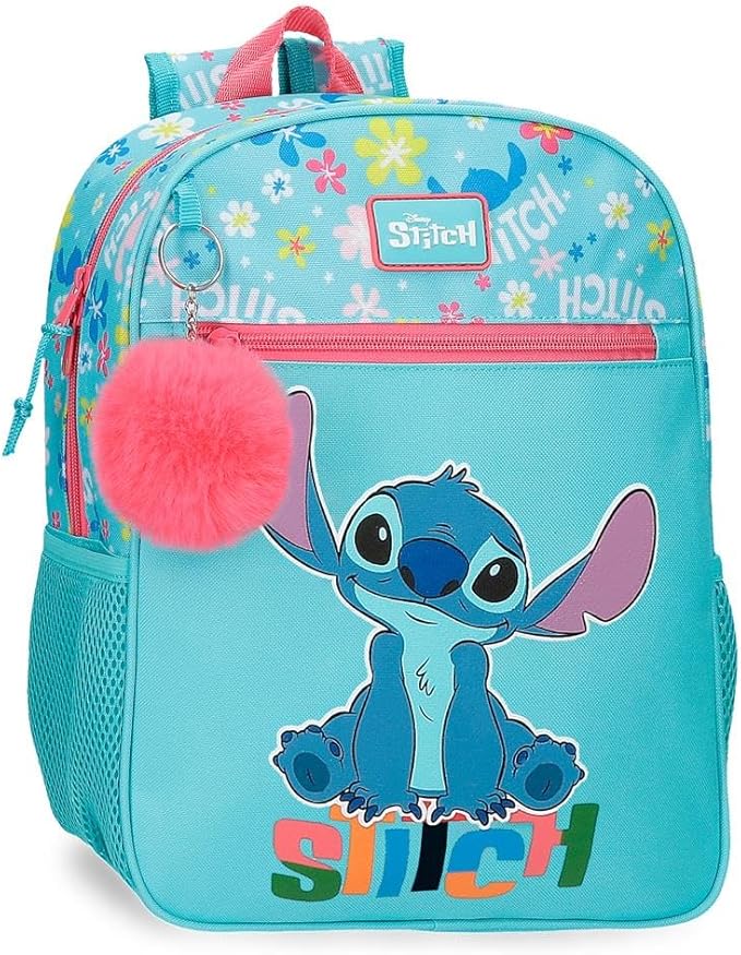 Mochila Escolar Disney Aloha Stitch Azul 27x33x11 cm